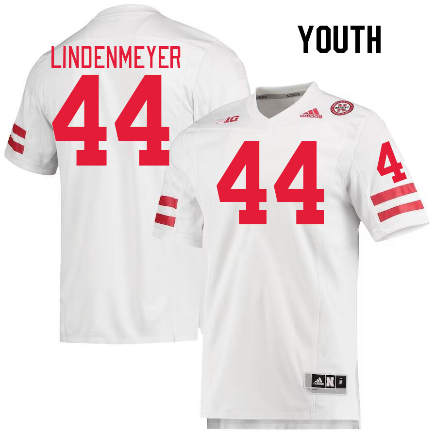Youth #44 Luke Lindenmeyer Nebraska Cornhuskers College Football Jerseys Stitched Sale-White - Click Image to Close